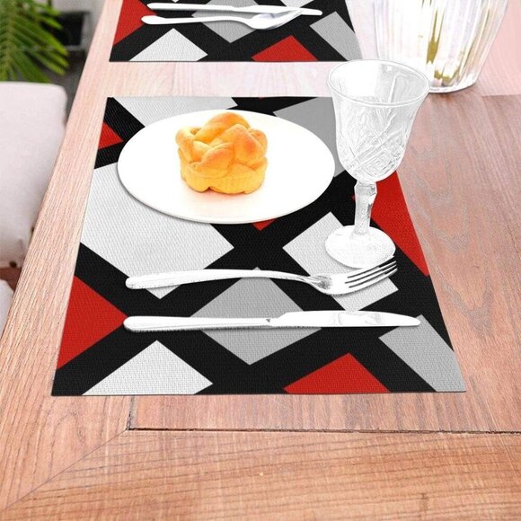 Hamiltonna Woven Vinyl Placemats Set of 4 for Dining Kitchen New - Picture 2 of 6